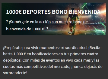 La oferta del 100% en la primera apuesta